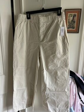 Petite Casual Cotton petite — Cream wide leg.